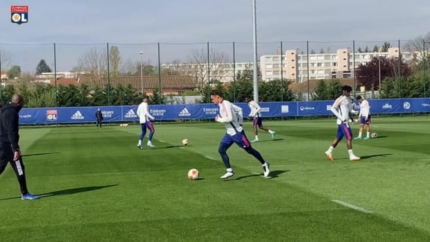 Lyon last training session before travel to West Ham